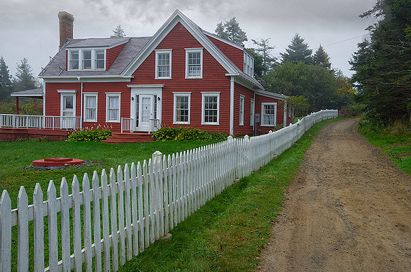 Red hiouse on Monhegan Island, ME