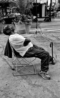 Snoozing in Times square
